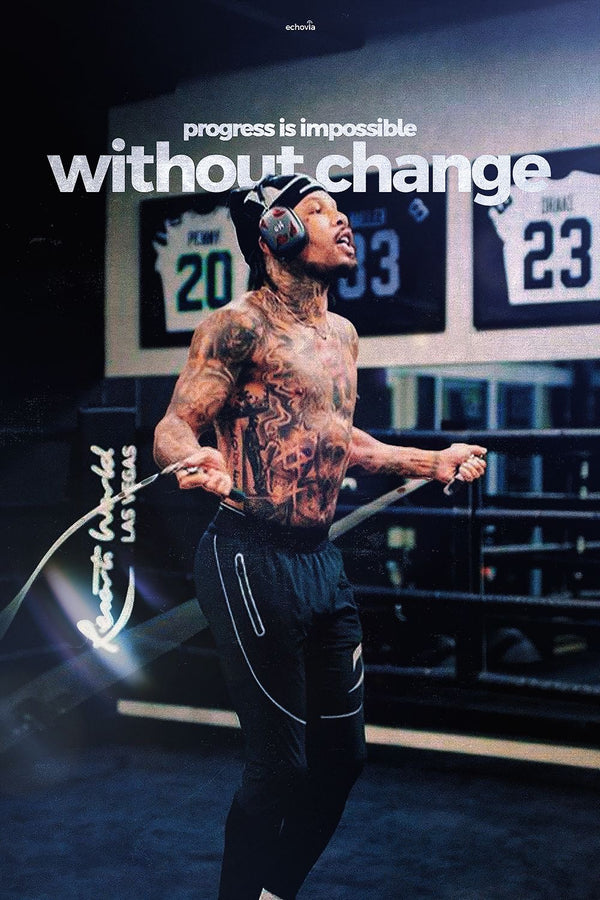 'Progress Is Impossible without change' motivational poster